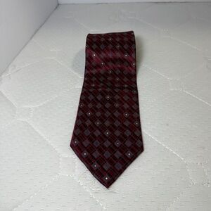 Carlo Palazzi Silk Tie Red Geometric Pattern Classic Necktie